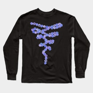 Blue and Purple Chicory Flowers Chain Long Sleeve T-Shirt